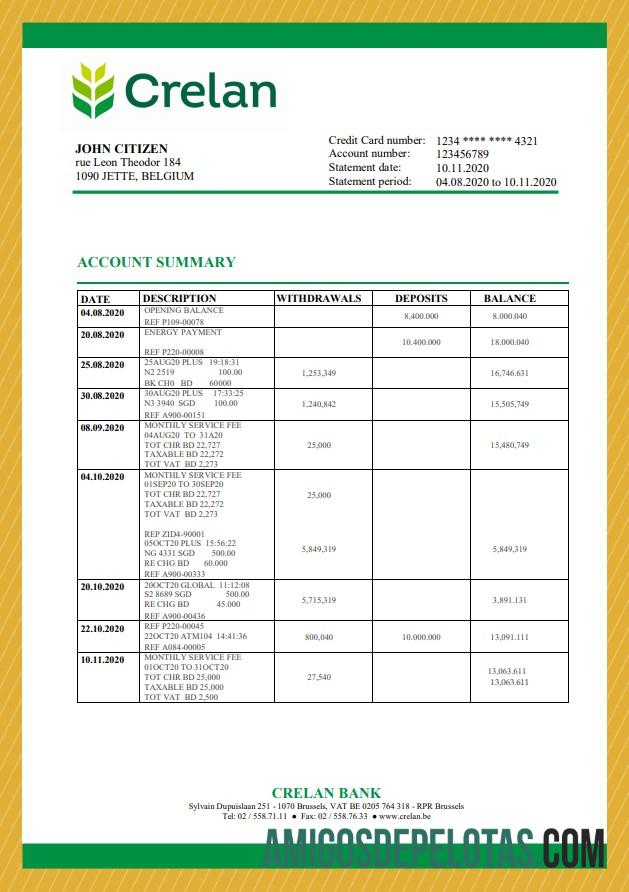 Modelo Bélgica Crelan